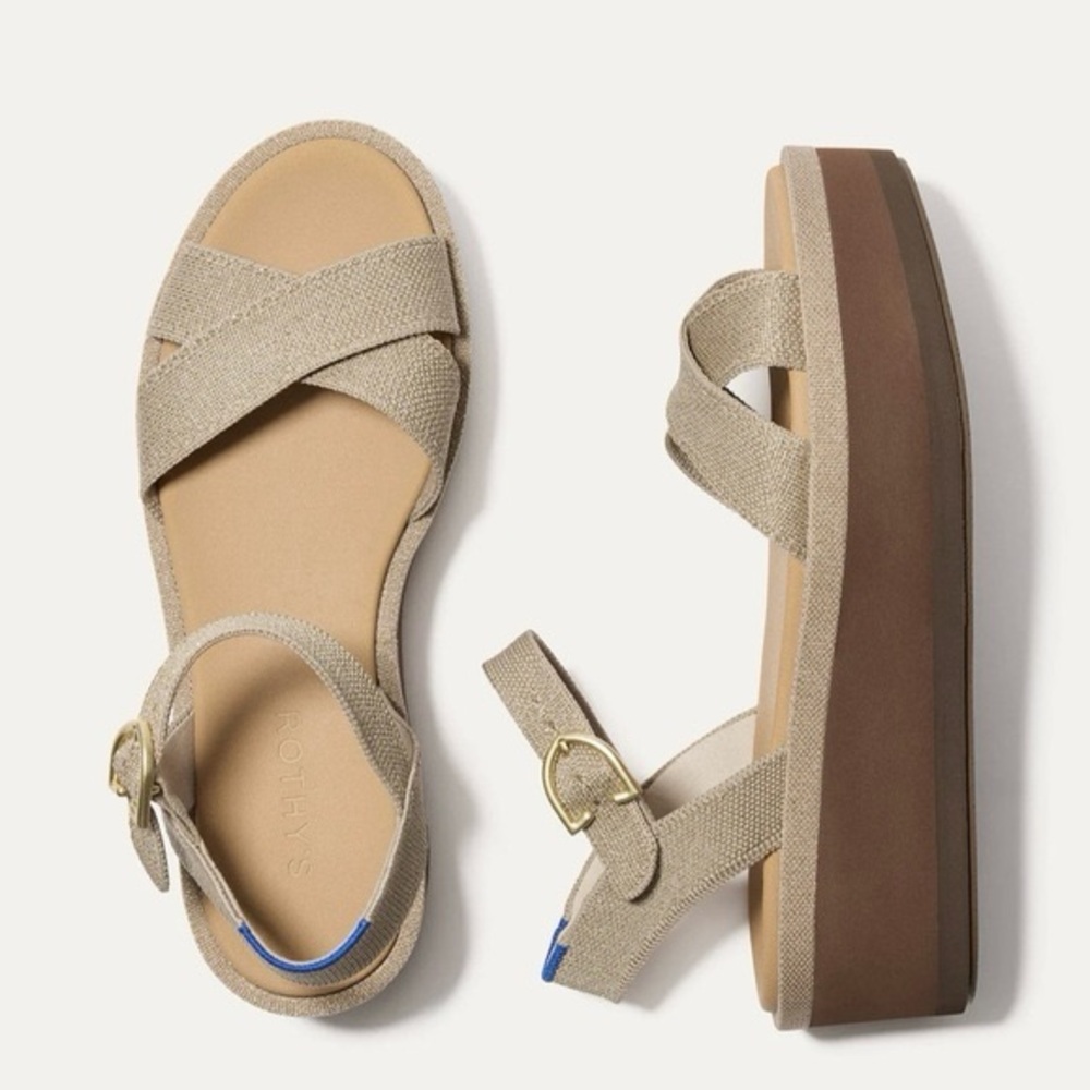 Rothys The Criss-Cross Lightweight Wedge Sandal